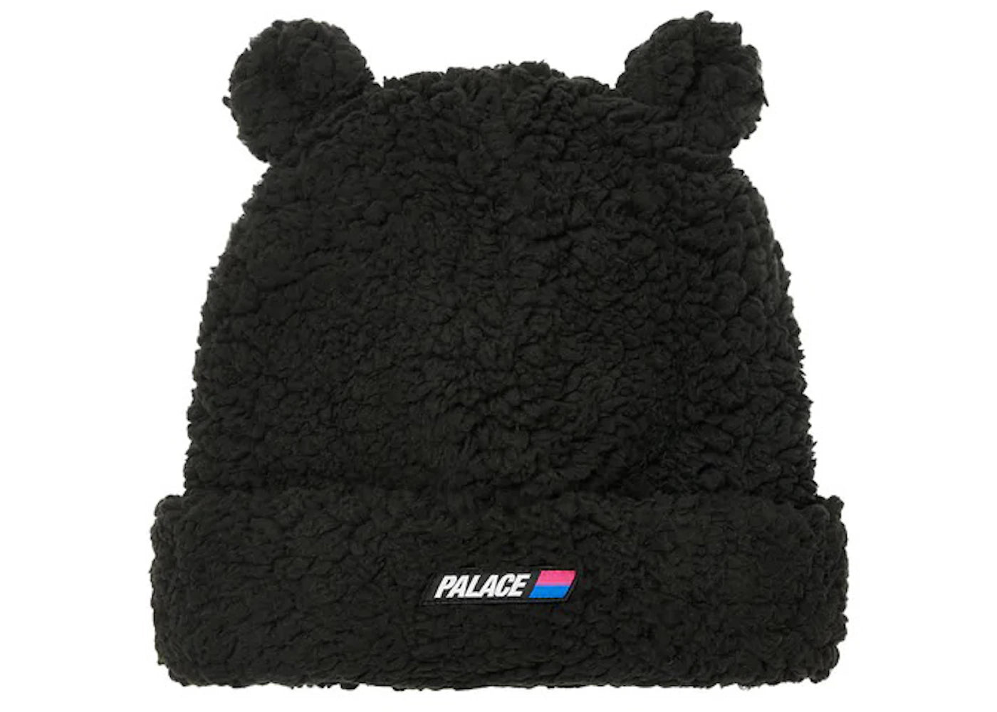 Palace Fuzzy Ear Beanie Black