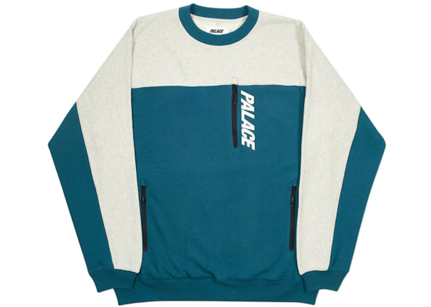 Palace Garage Crew Grey Marl/Teal