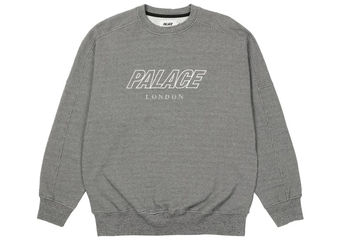 Palace Gaufre Drop Shoulder Crew Black