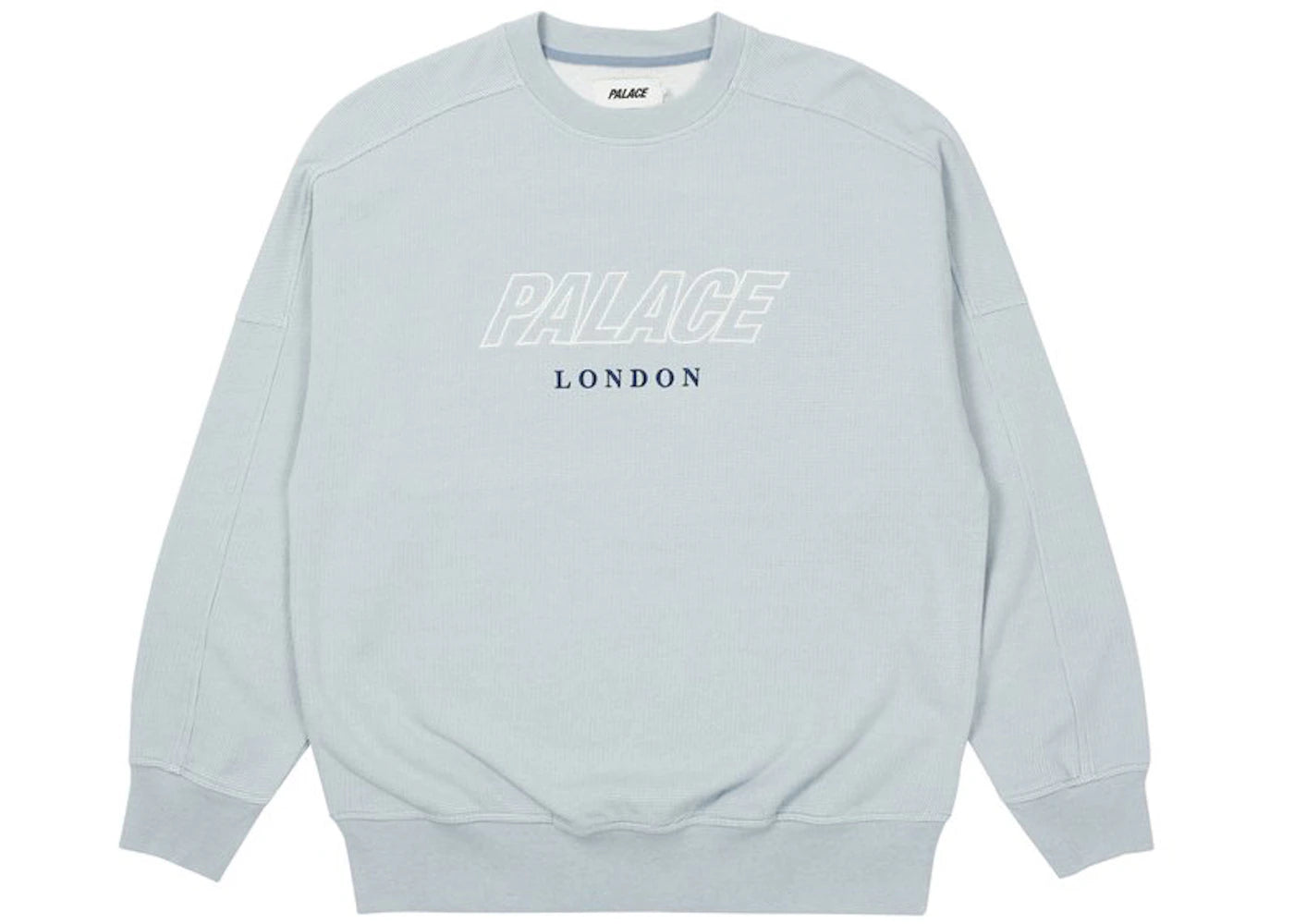 Palace Gaufre Drop Shoulder Crew Blue