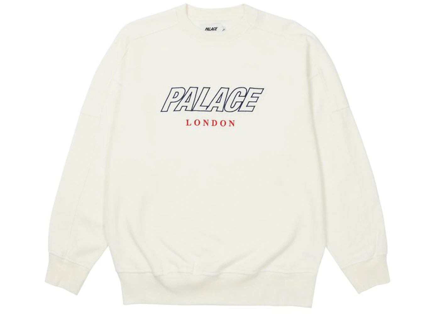 Palace Gaufre Drop Shoulder Crew Off White