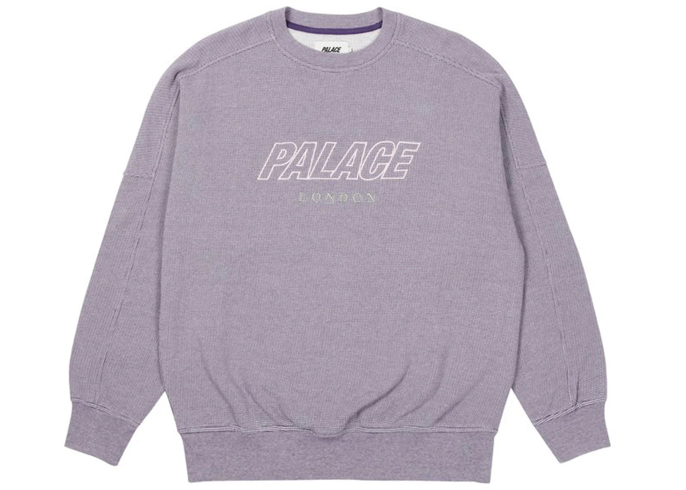 Palace Gaufre Drop Shoulder Crew Purple