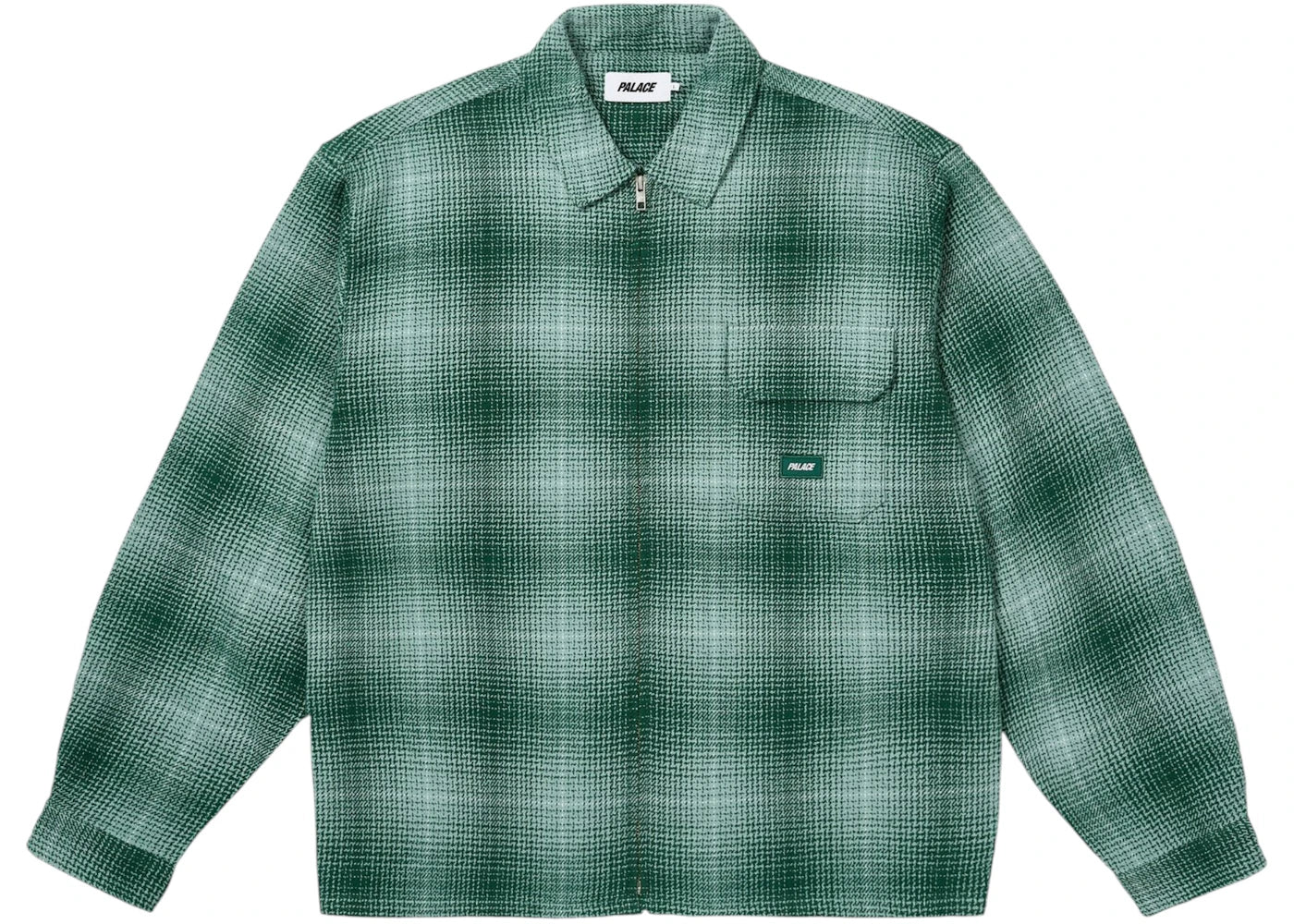 Palace Ghost Zip Shirt Green