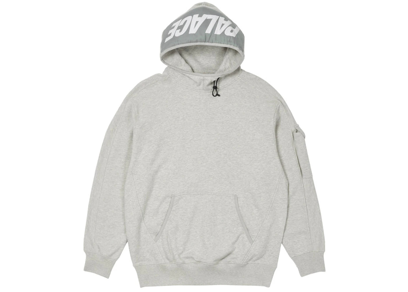 Palace Giant Woven Label Hood Grey Marl