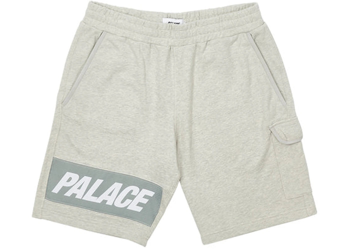 Palace Giant Woven Label Shorts Grey Marl