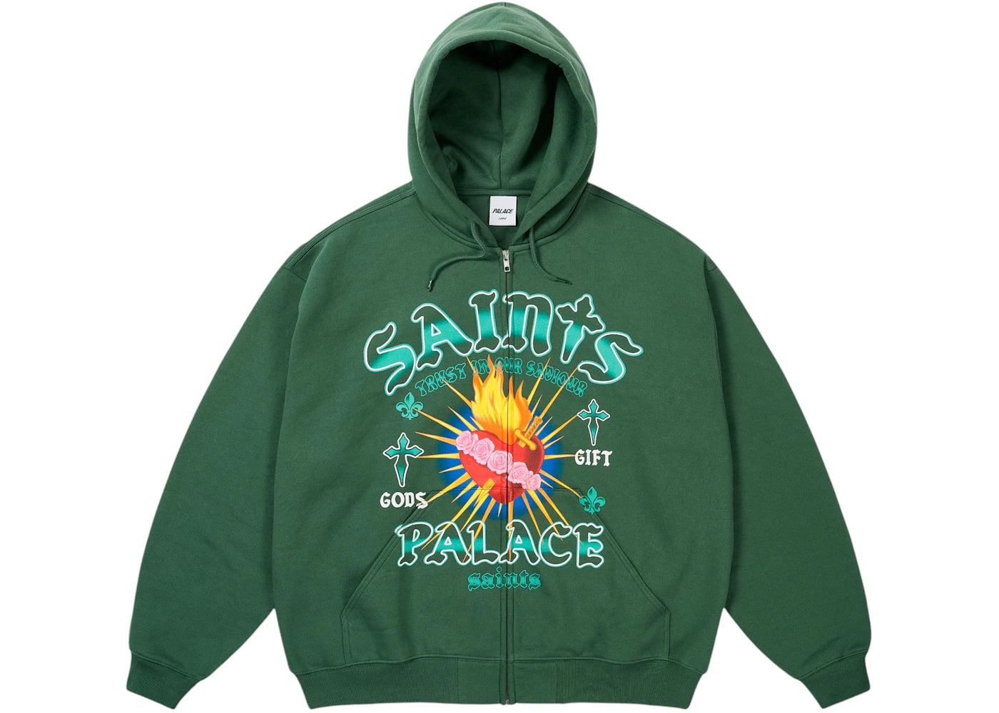 Palace Gods Gift Zip Hood Racey Green