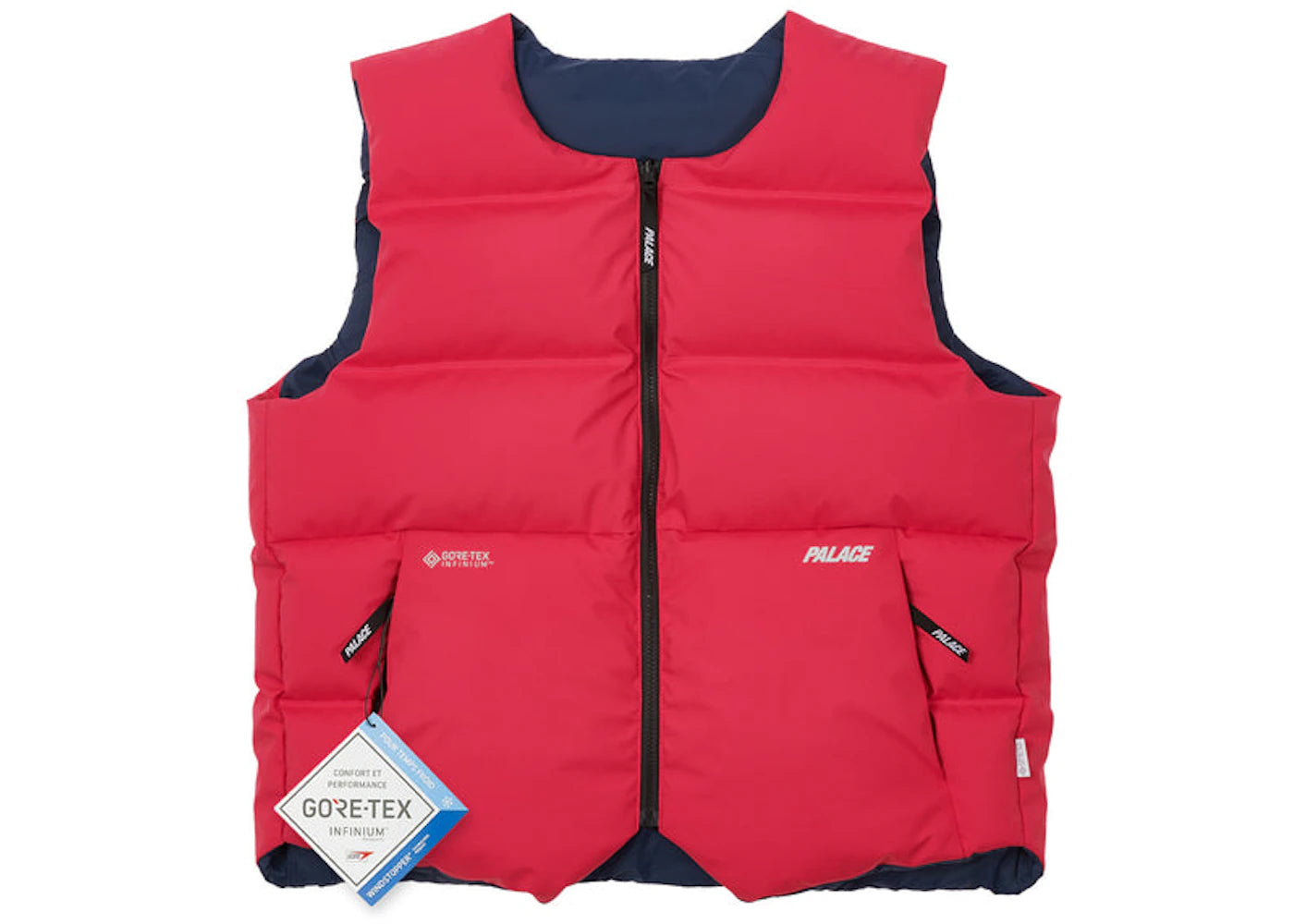 Palace Gore-tex Infinium Reverso Down Vest Pink/Navy