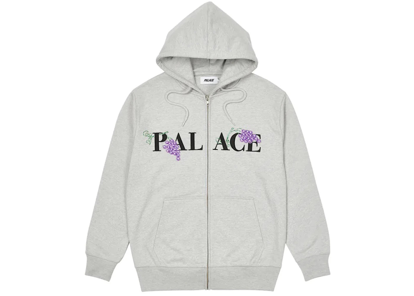 Palace Grape Zip Hood Grey Marl