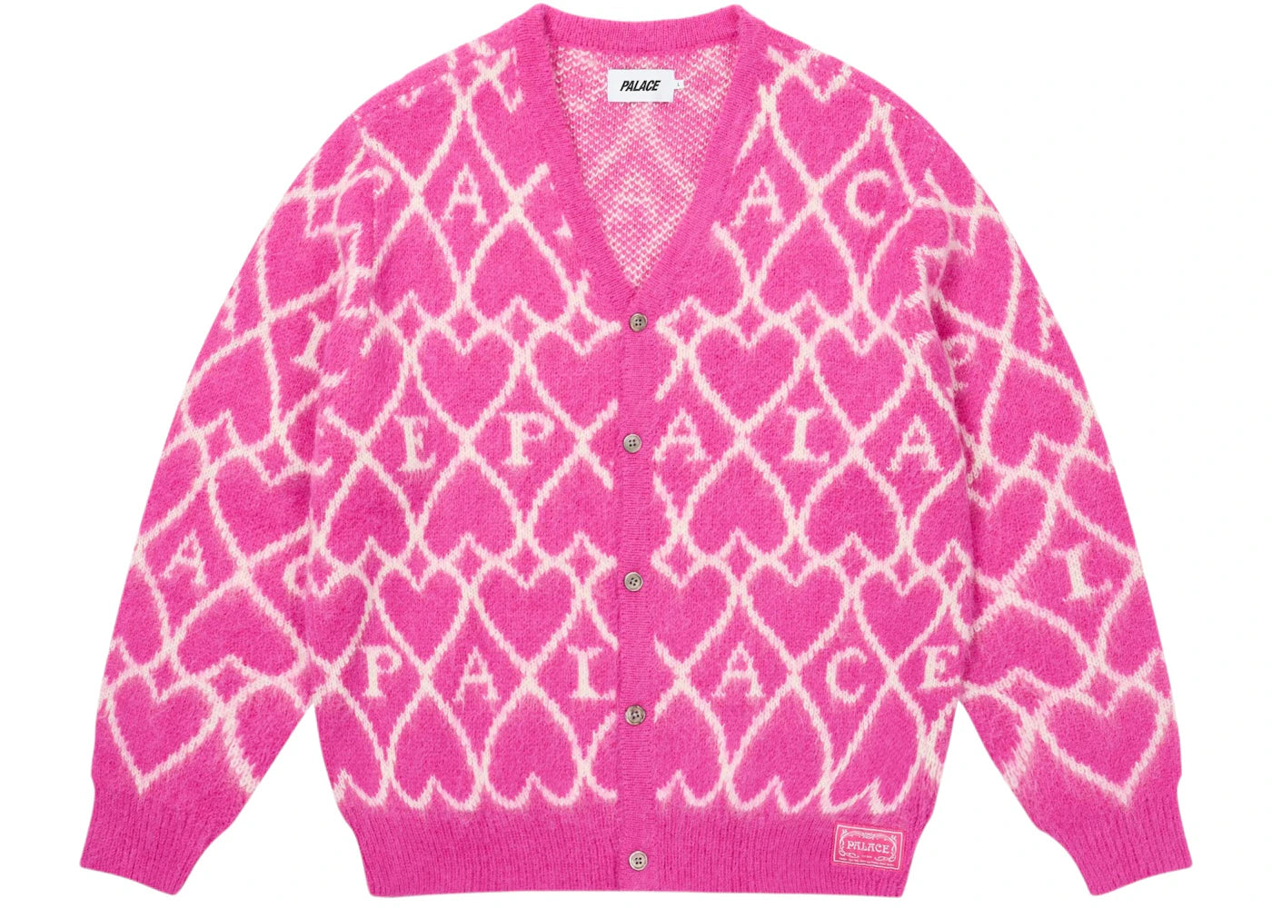 Palace Hairy Heart Knit Pink