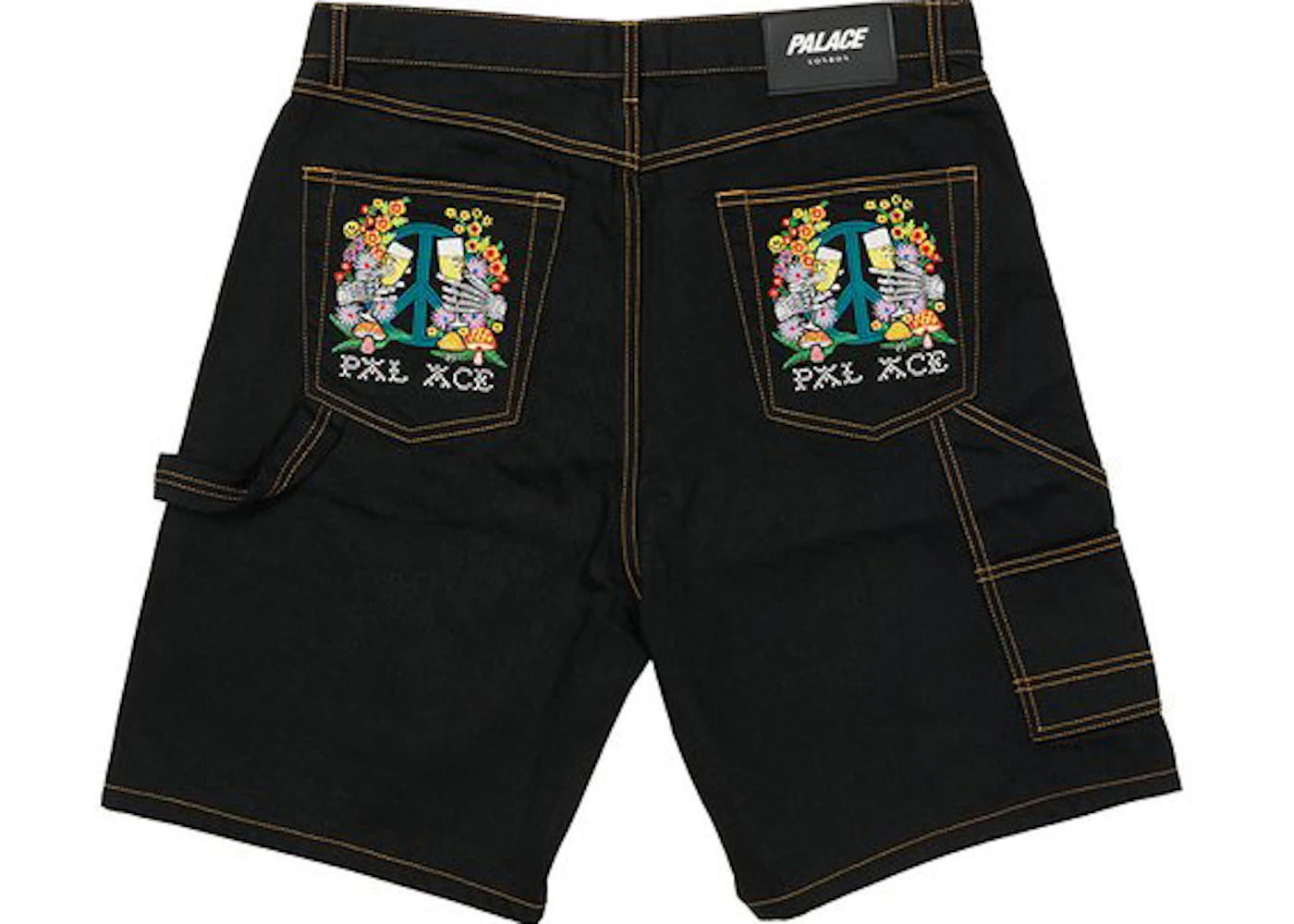 Palace Hippy Salute Denim Shorts Black