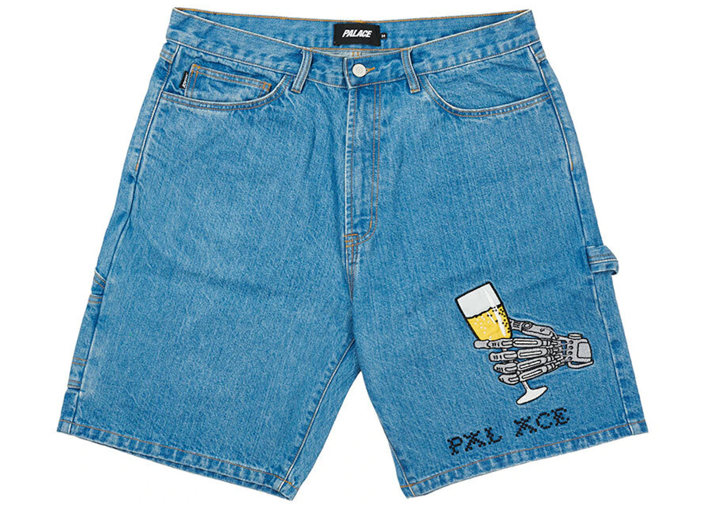 Palace Hippy Salute Denim Shorts Stone Wash