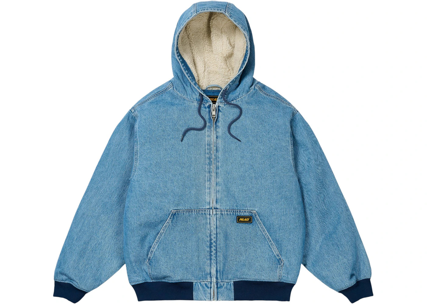 Palace Hooded Sherp Jacket Distressed Light Stone Wash