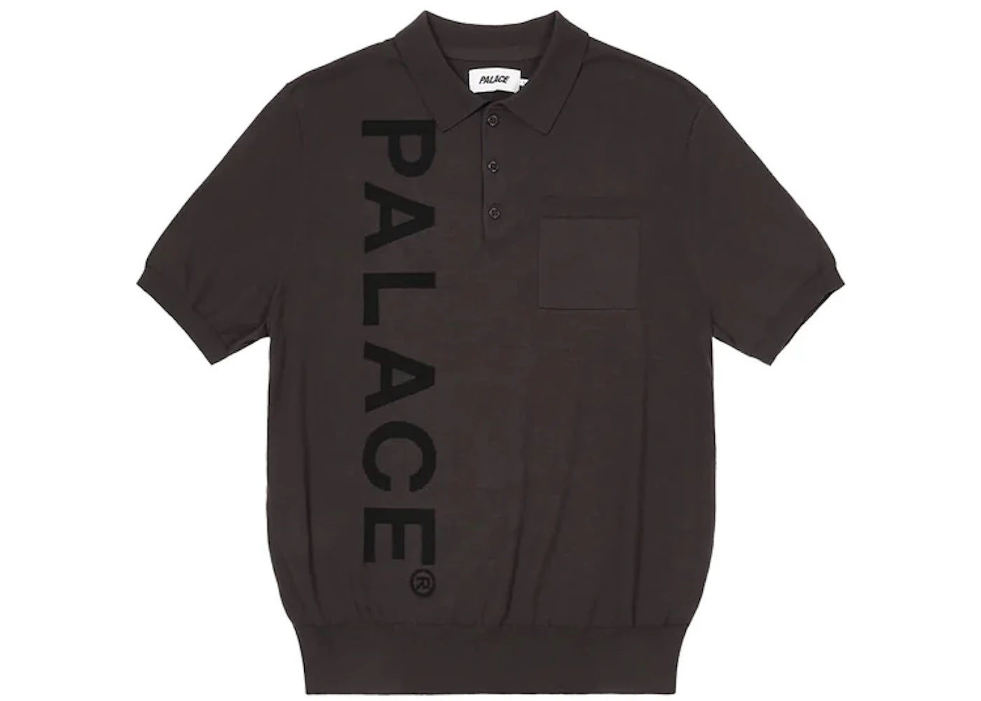 Palace Intarsia Font Polo Black