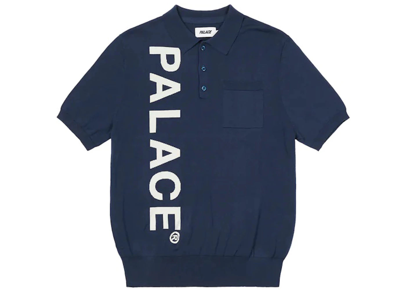 Palace Intarsia Font Polo Navy