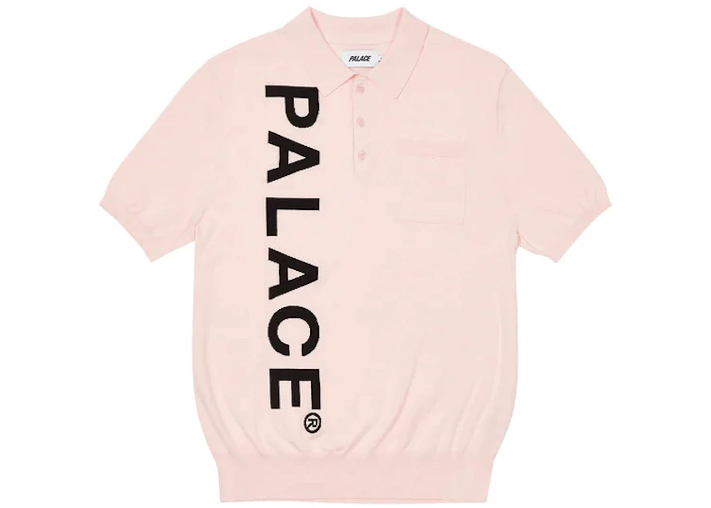 Palace Intarsia Font Polo Pink