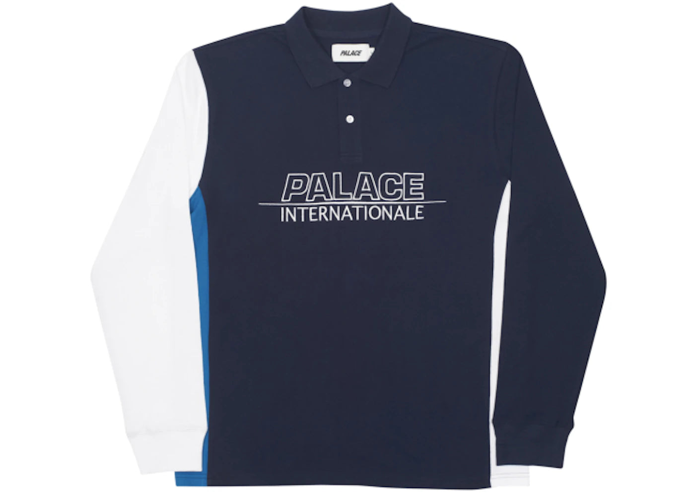 Palace Internationale Longsleeve Polo Navy/White