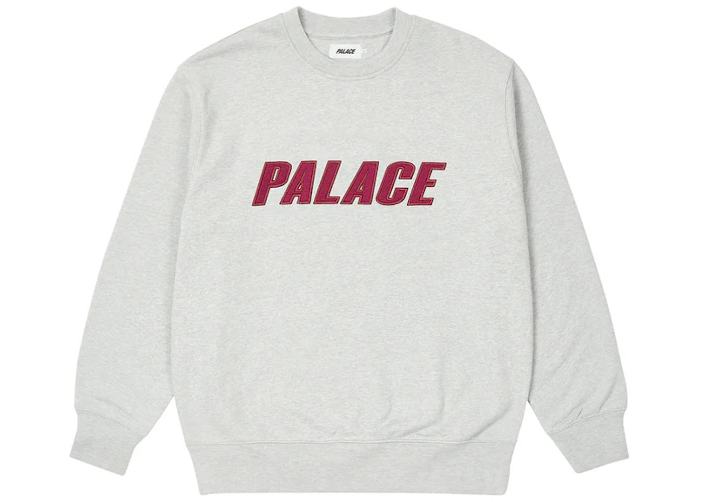 Palace Iridescent Applique Crew Grey Marl