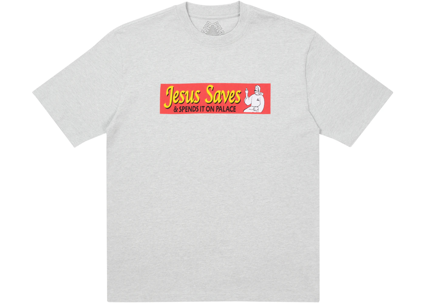 Palace Jesus Saves T-shirt Grey Marl