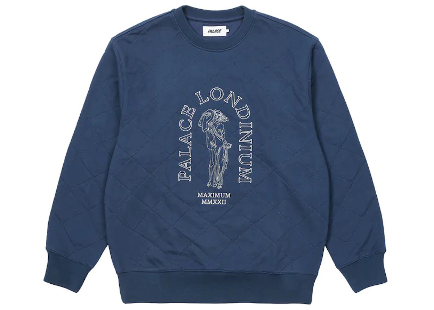 Palace Londinium Quilted Crew Navy