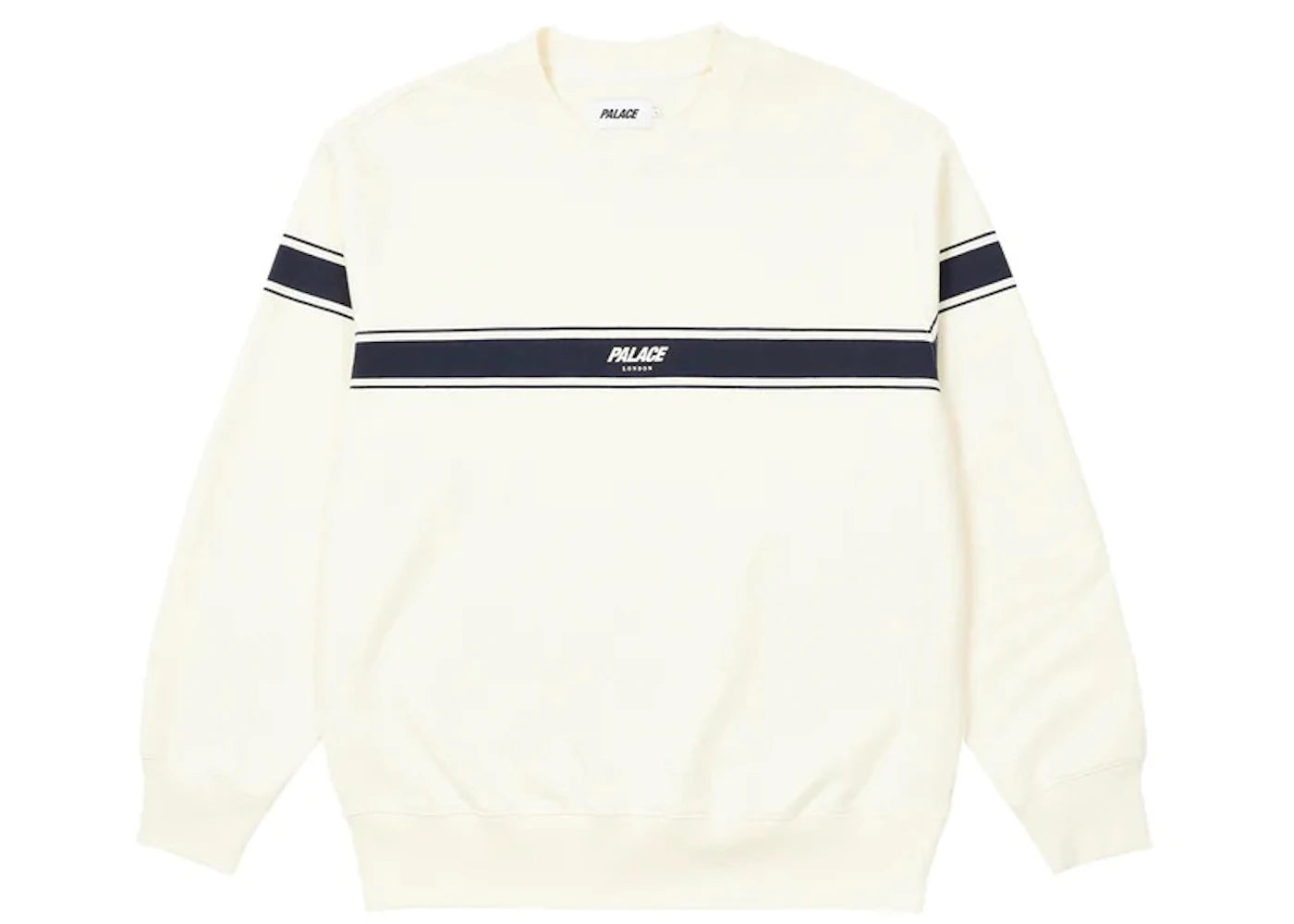 Palace London Tri Band Crew Off White