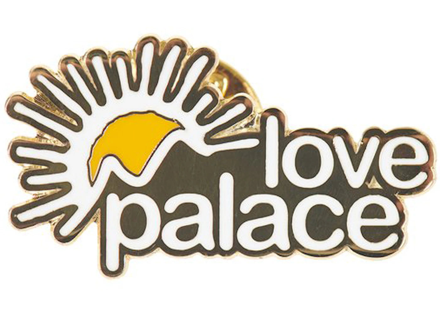 Palace Love Palace Pin Badge White/Gold