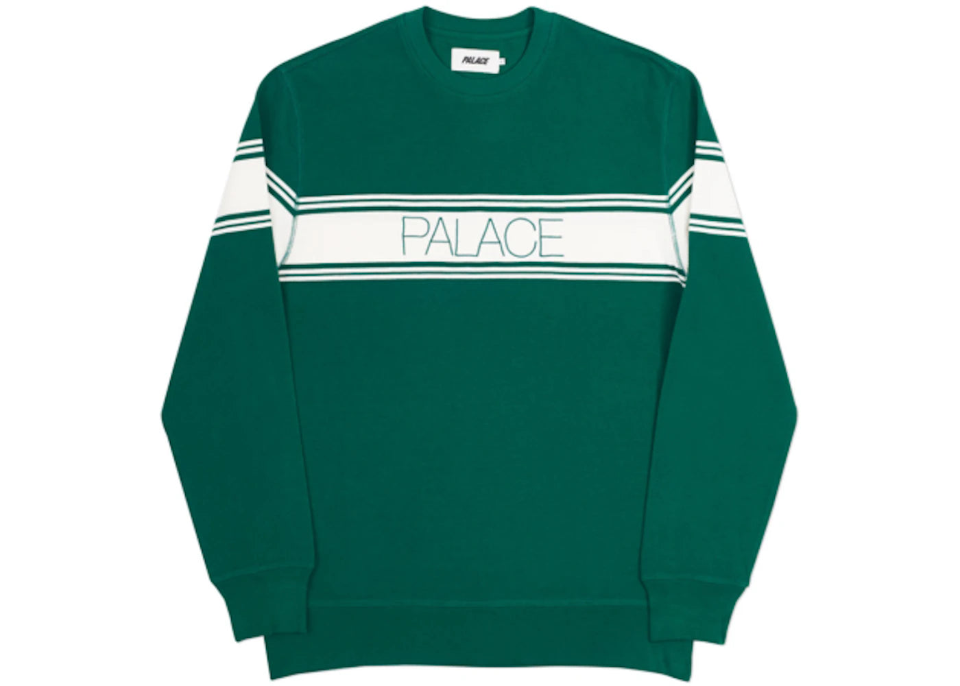 Palace Marina Stripe Pique Crew White/Green