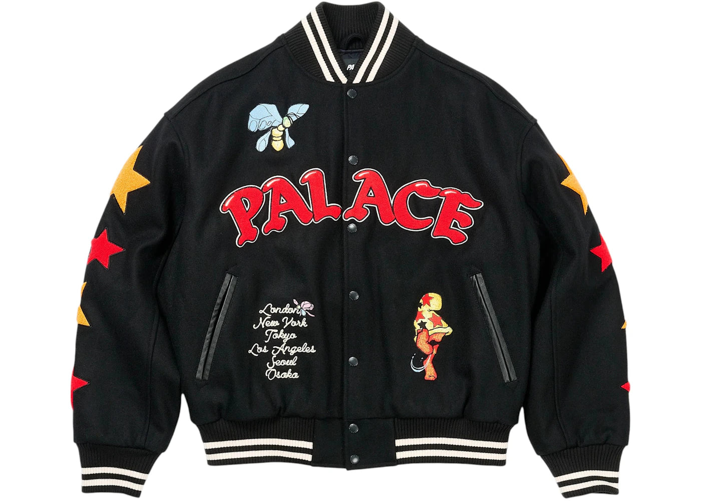 Palace Mark Bode Varsity Jacket Black