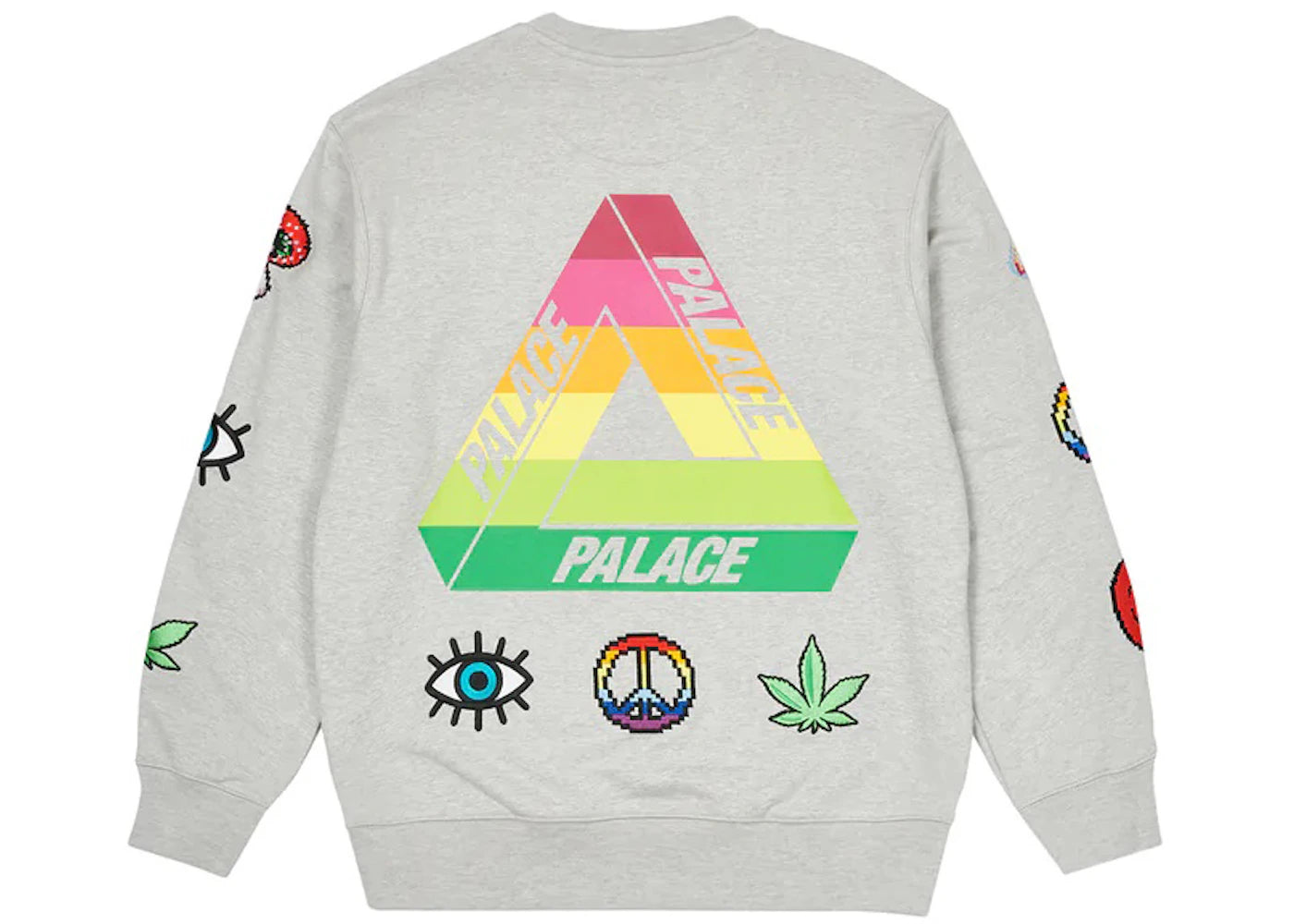 Palace Mixed Media Bitmap Crew Grey Marl