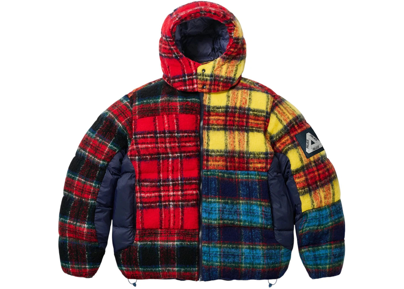 Palace Mohair Wool Puffa Jacket Patchwork