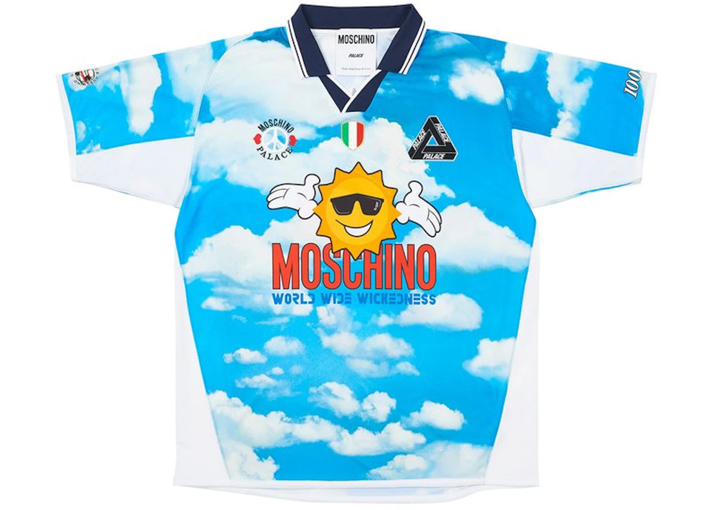 Palace Moschino Football Shirt Blue Cloud