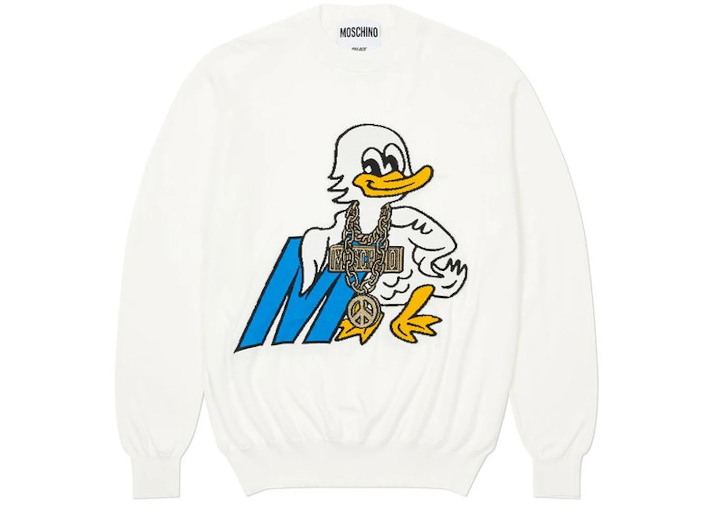 Palace Moschino Knitted Jumper White