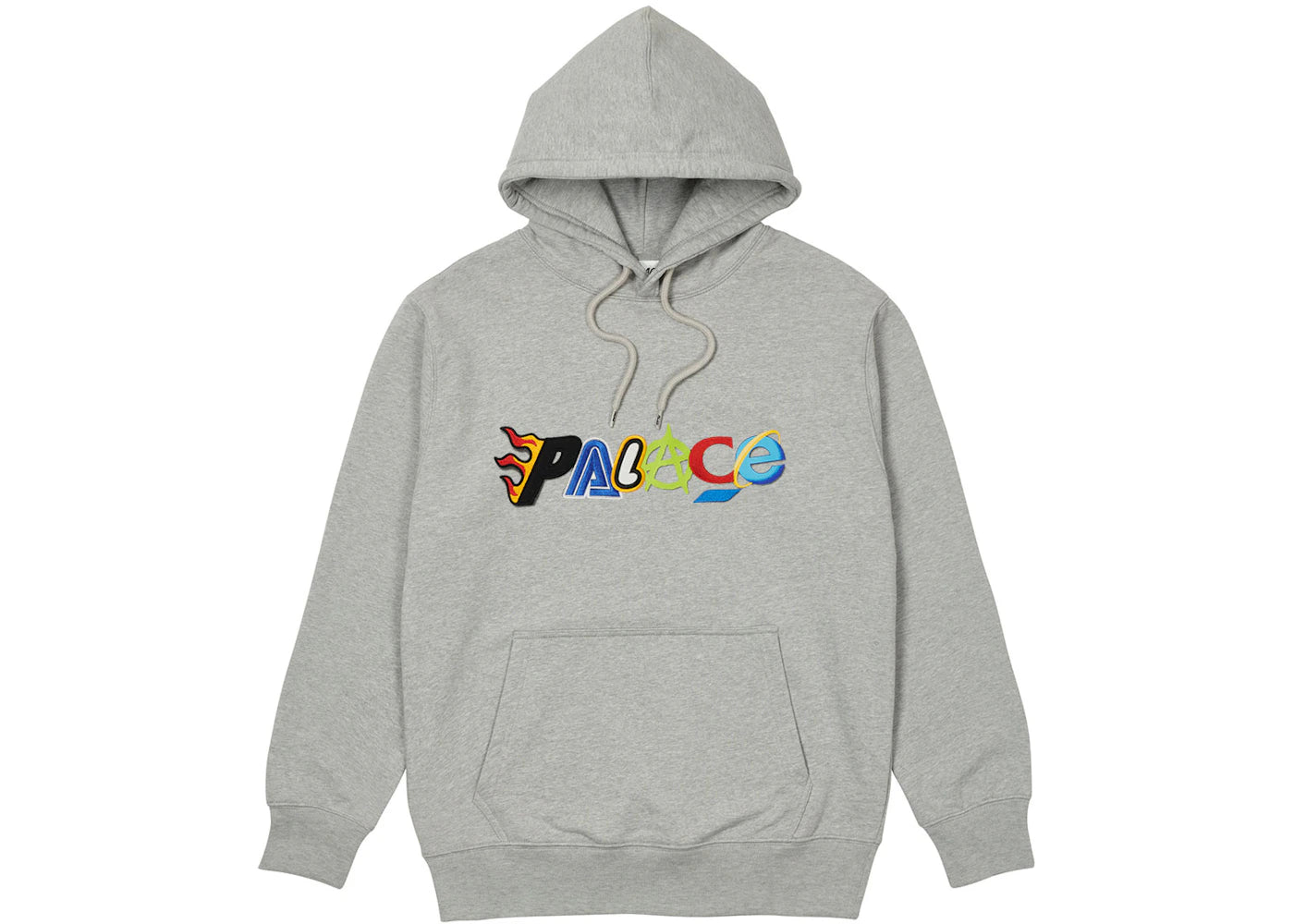 Palace Multi Hood Sweatshirt Grey Marl