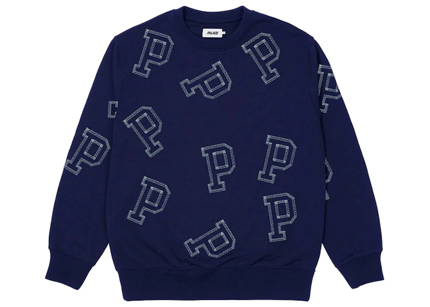 Palace Multi P Flatlock Crew Blue