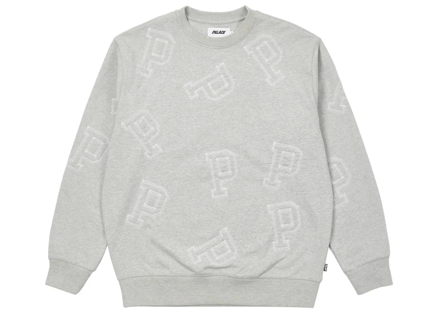 Palace Multi P Flatlock Crew Grey Marl