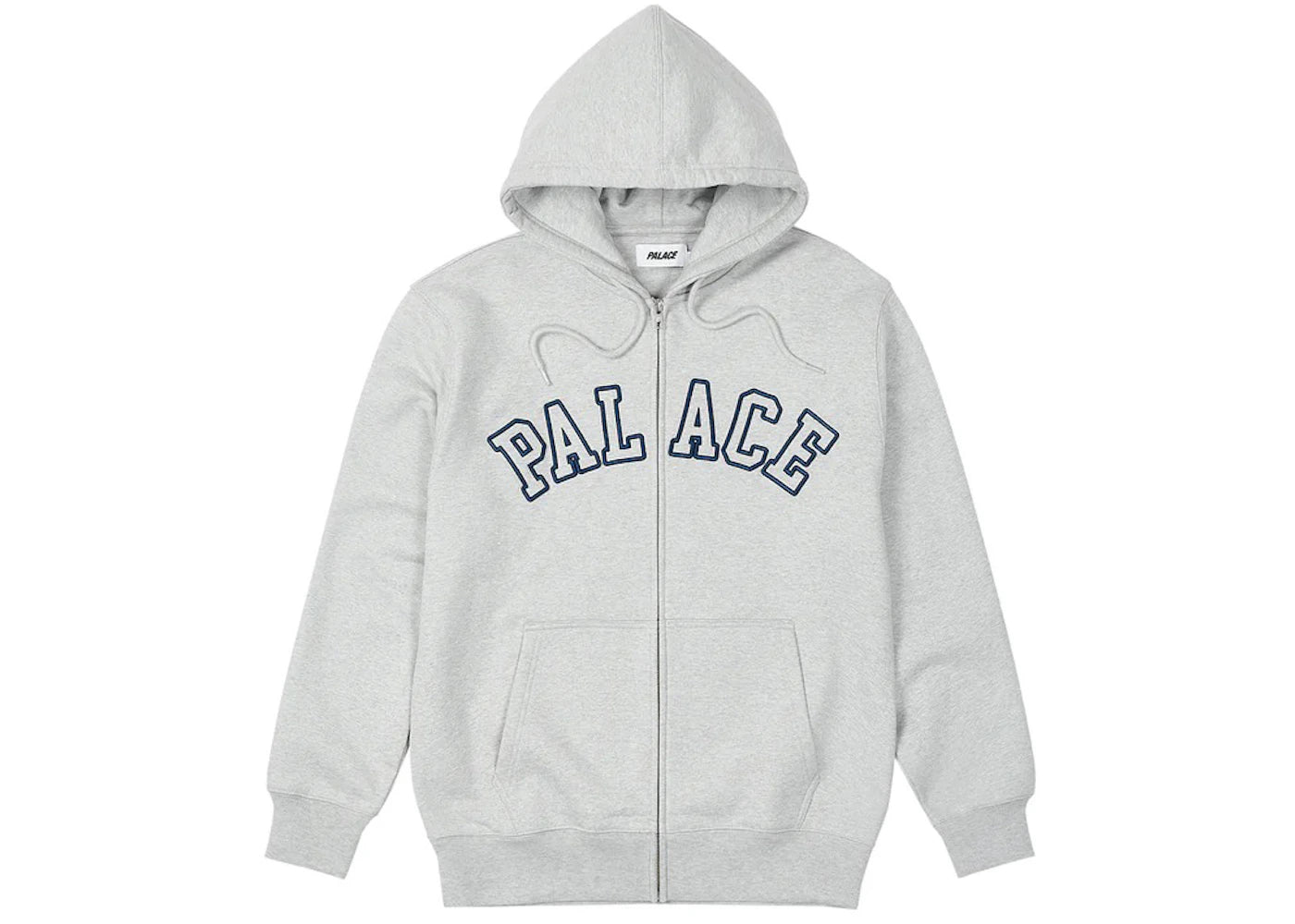 Palace Outline Arch Zip Hood Grey Marl