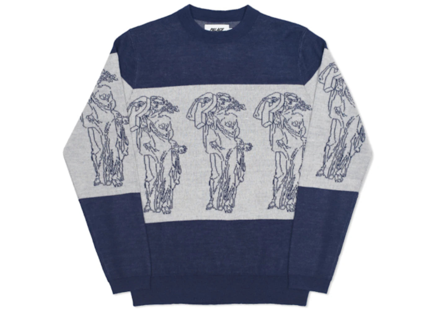 Palace P Statue Knit Navy/White