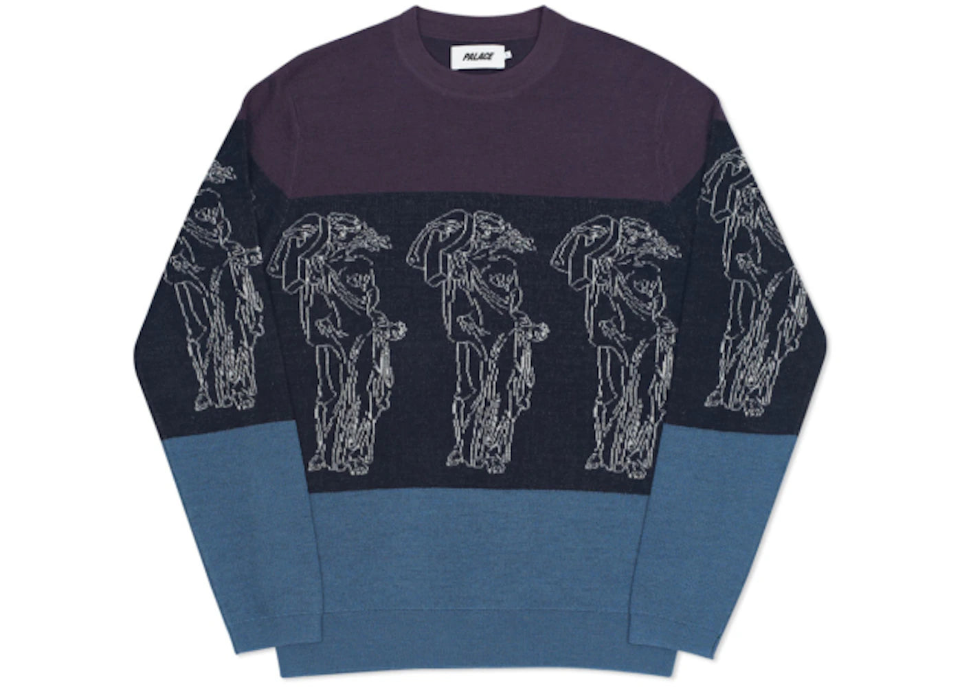 Palace P Statue Knit Purple/Black
