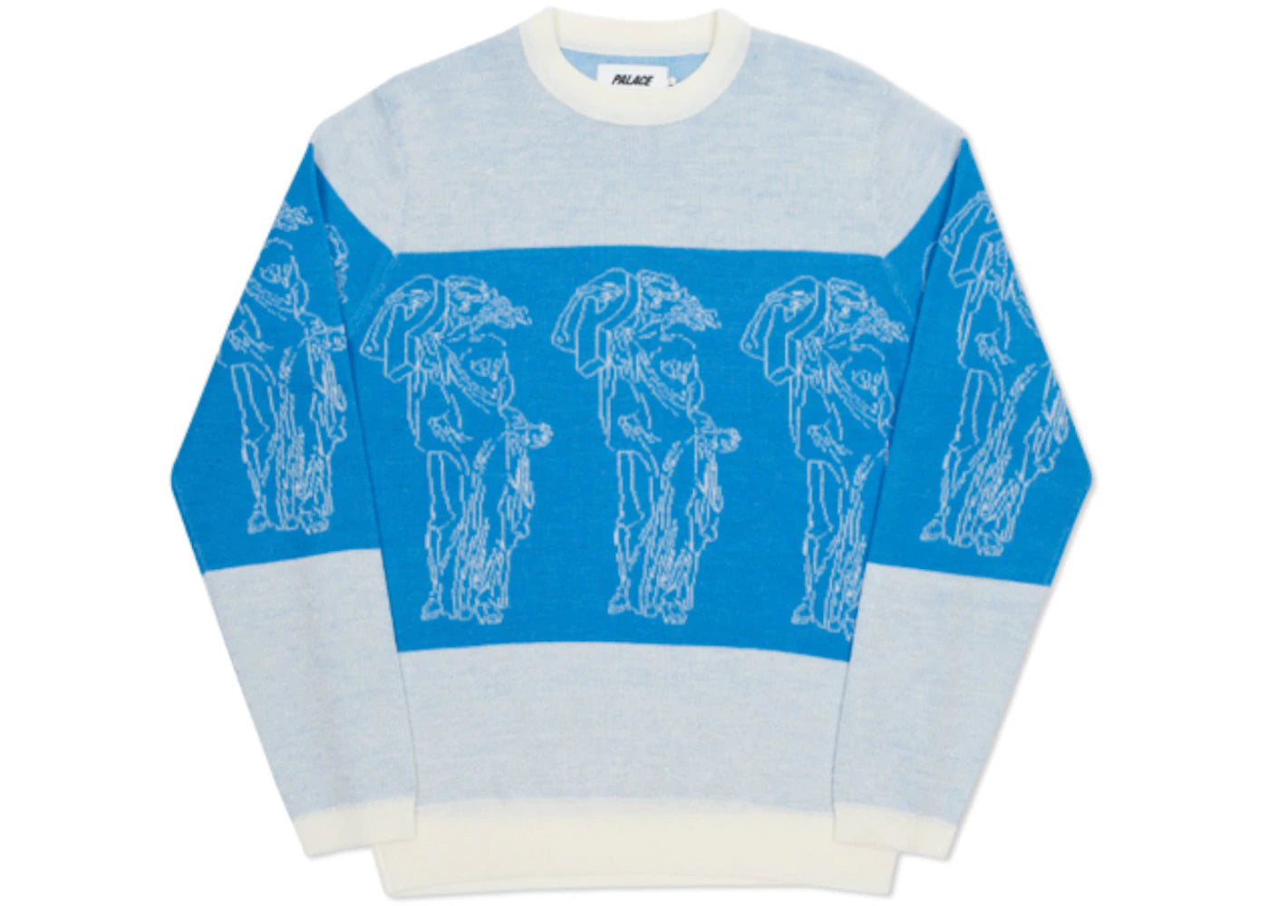 Palace P Statue Knit White/Blue