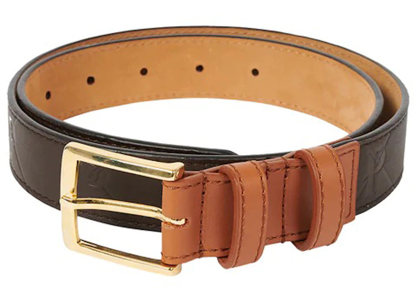 Palace PAL-M-Gram Leather Belt Brown