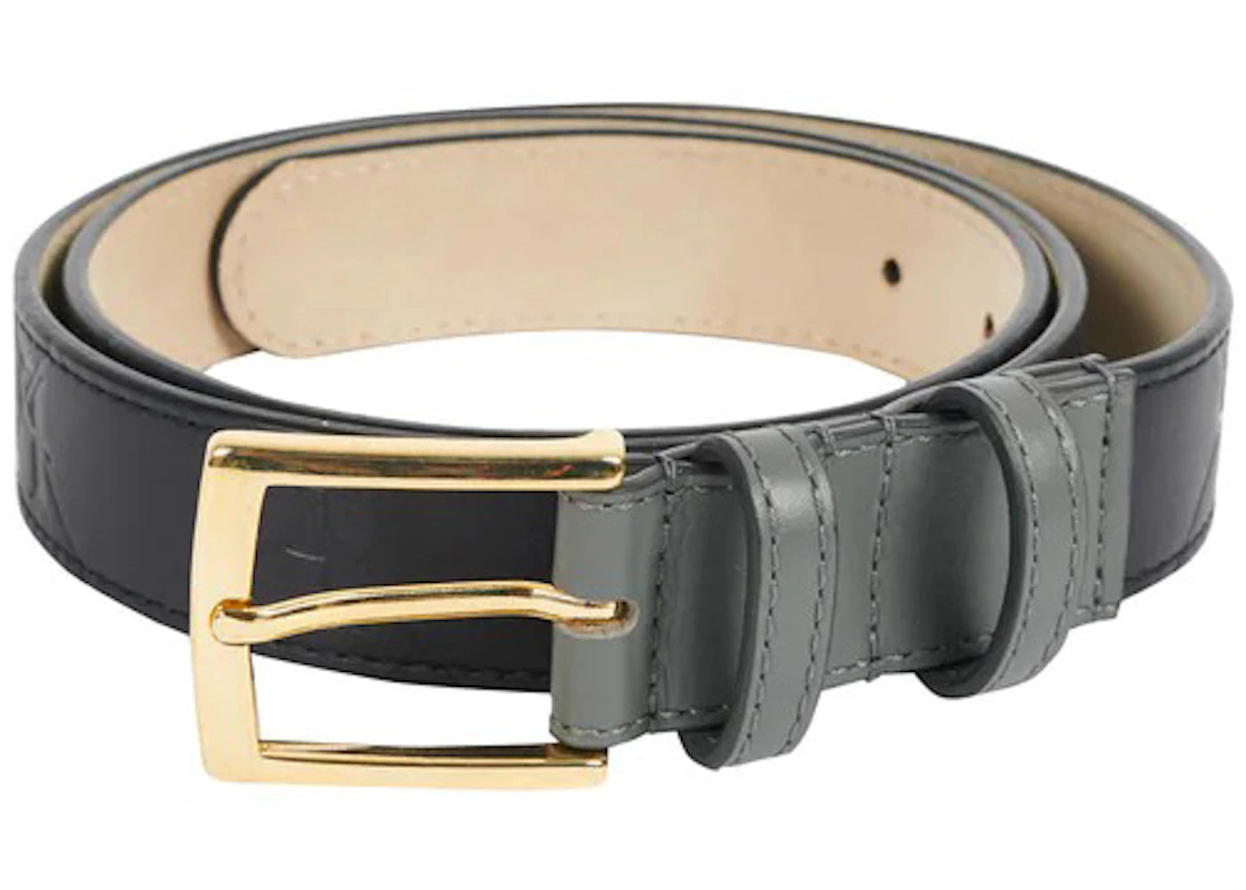 Palace PAL-M-Gram Leather Belt Midnight Blue