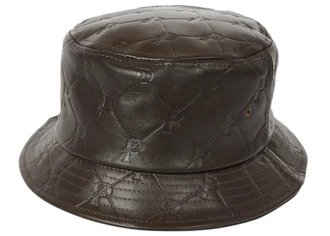 Palace PAL-M-Gram Leather Bucket Hat Brown