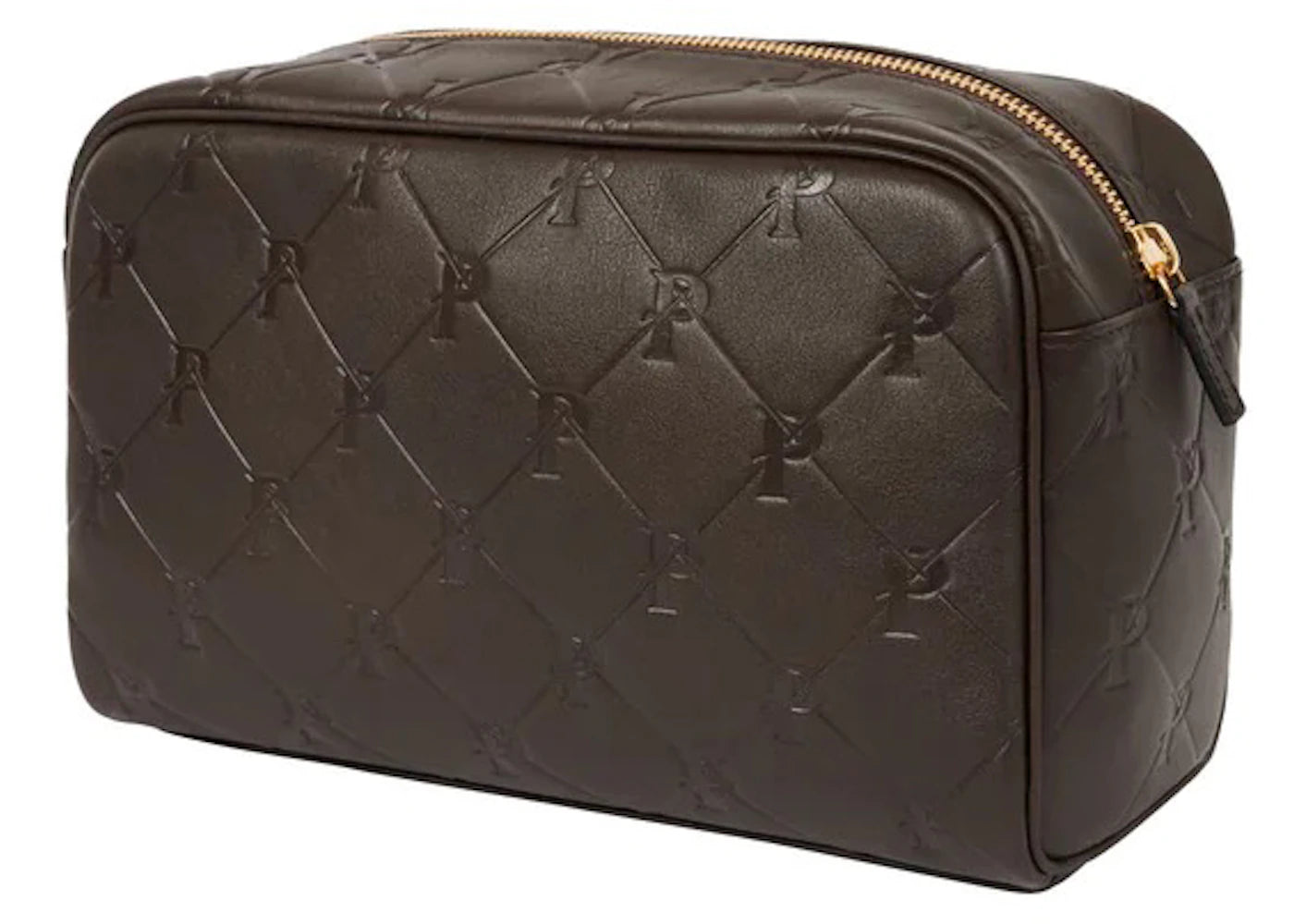 Palace PAL-M-Gram Leather Washbag Brown