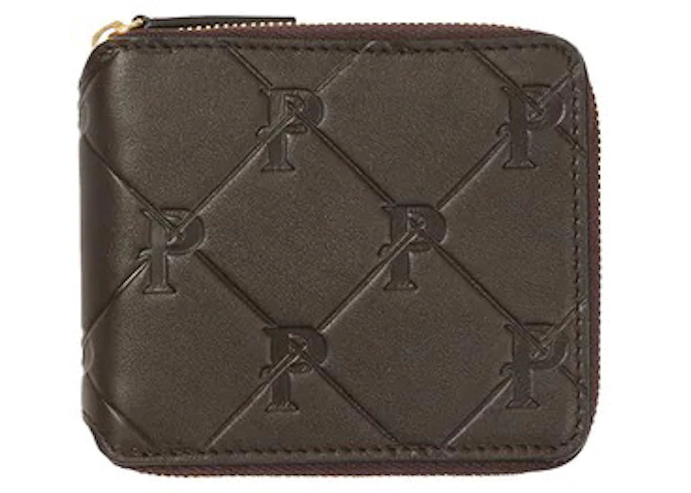 Palace PAL-M-Gram Leather Zip Wallet Brown