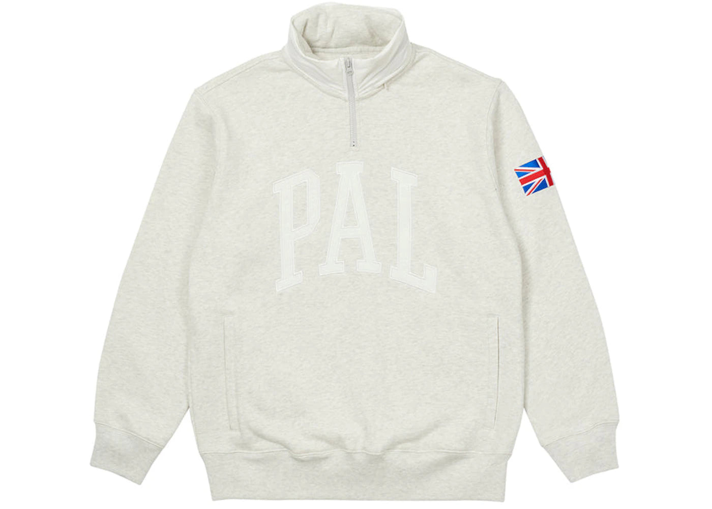 Palace Pal GB 1/4 Zip Light Grey Marl