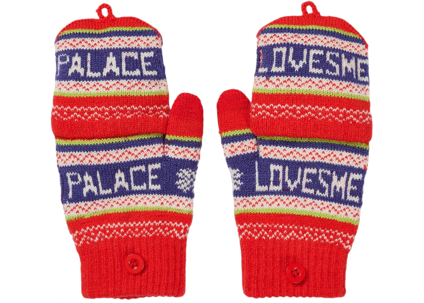 Palace Loves Me Knitted Gloves Red