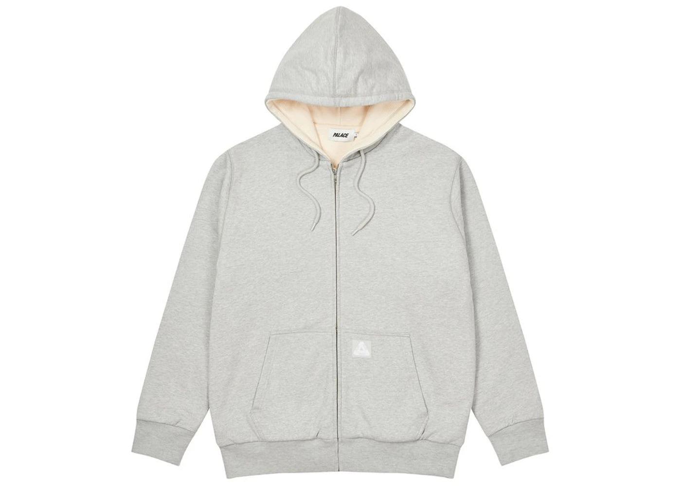 Palace Patch Thermal Zip Hood Grey Marl