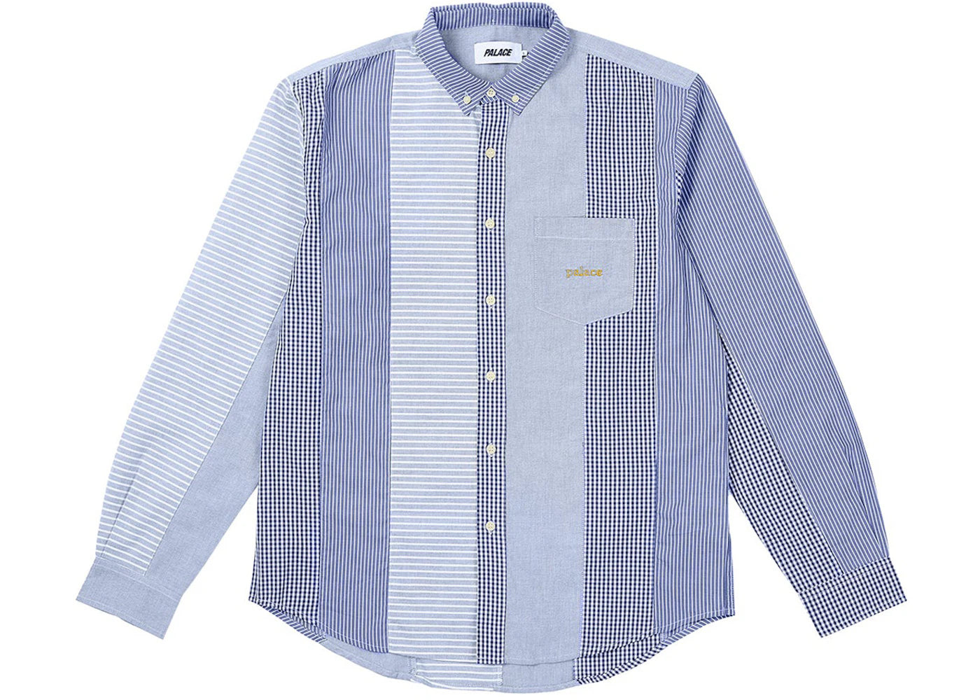 Palace Patchwork Stripe Shirt Blue
