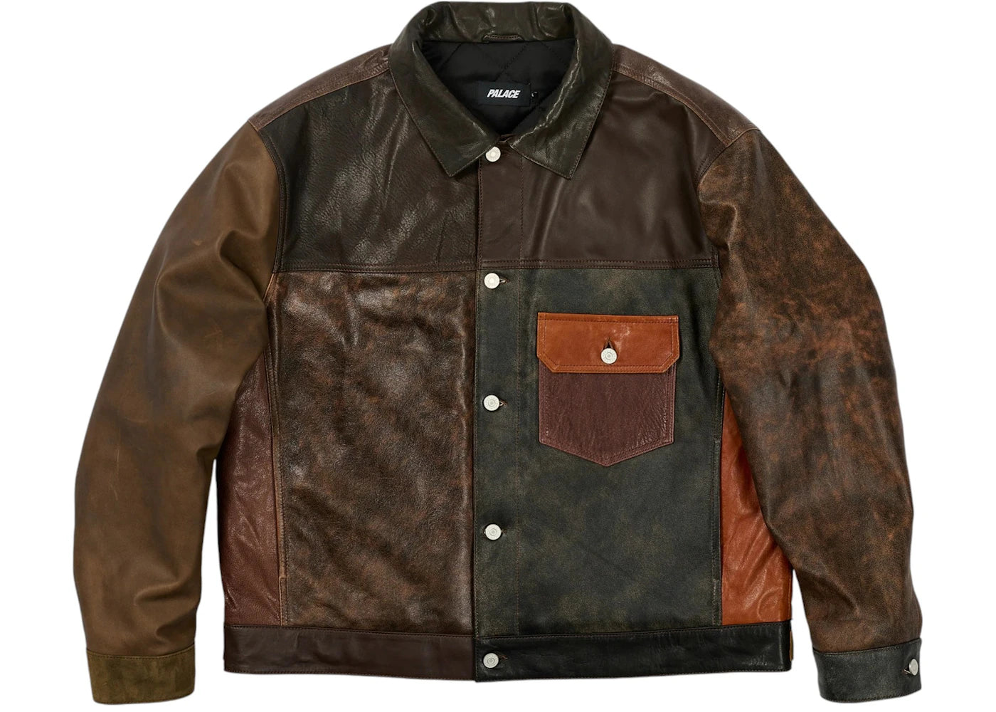 Palace Patchy Leather Jacket Multicolor