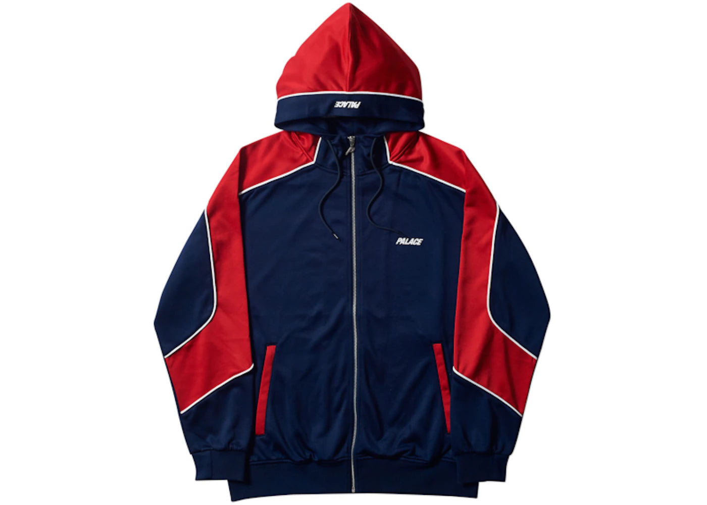 Palace Pipeline Hooded Track Jacket Navy/Red