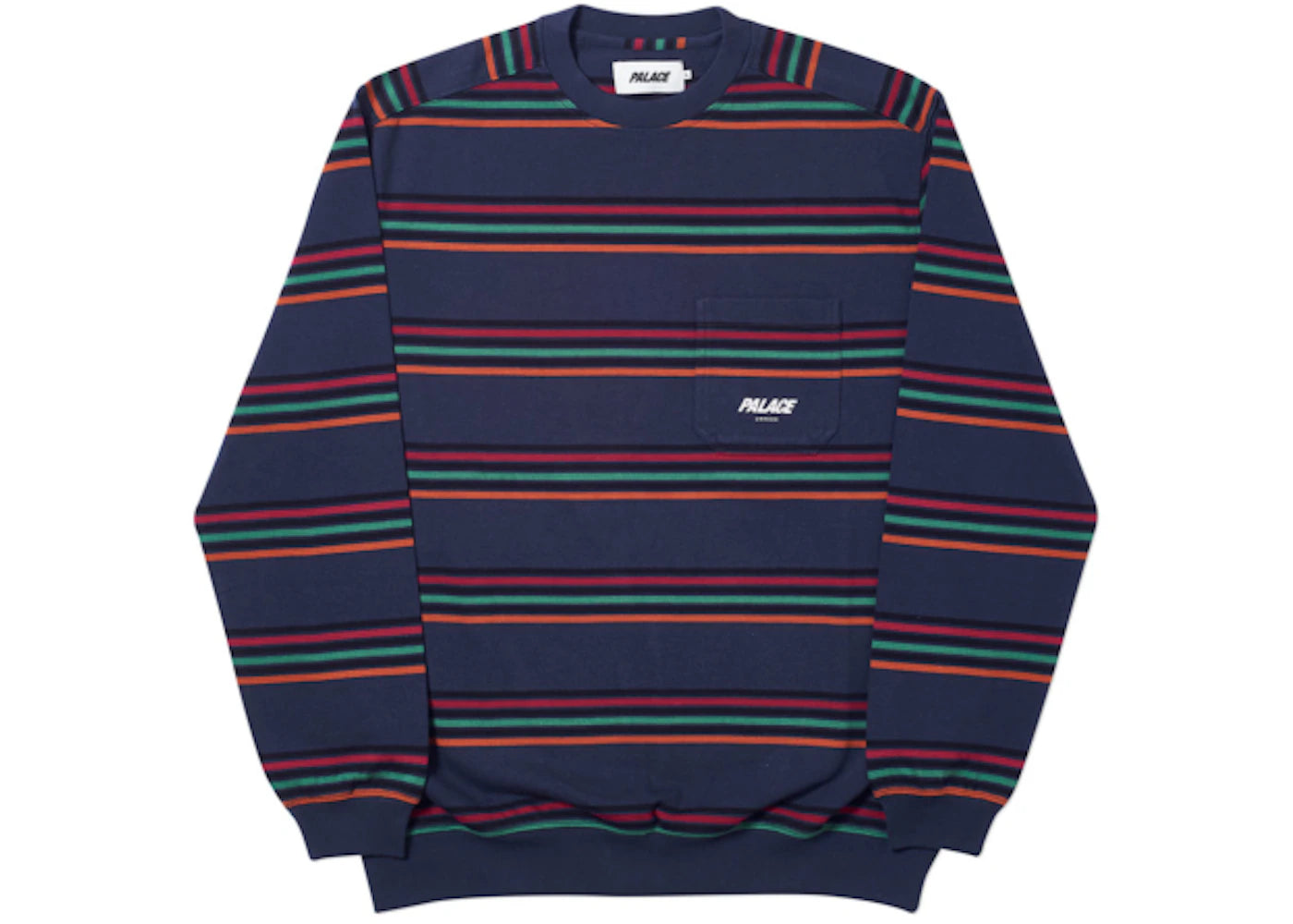 Palace Pocket Stripe Crew Black/Orange